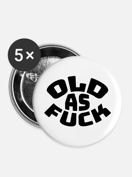 old AF Text Logo - Buttons groß 56 mm (5er Pack) - Weiß
