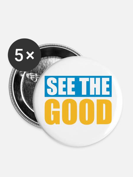 see the good Zitat - Buttons groß 56 mm (5er Pack) - Weiß