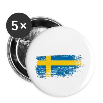 Flagge Fusion: US Nordic Brush - Buttons groß 56 mm (5er Pack) - Weiß - Vorne