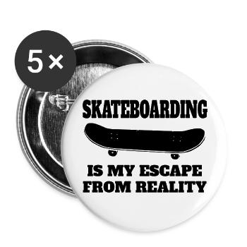 Skateboard Sakten Skater Skateboarding Longboard - Buttons groß 56 mm (5er Pack) - Weiß - Vorne
