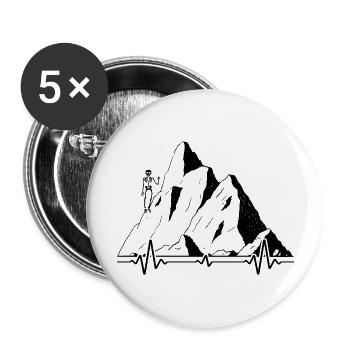 mountain hiking full of servus alpine mountaineers - Buttons large 2.2''/56 mm (5-pack) - white - Front