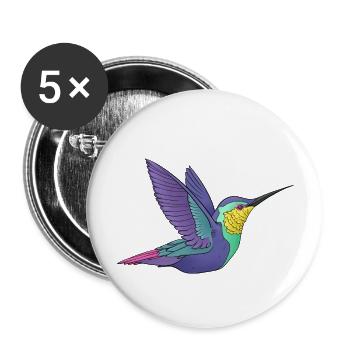 Kolibri - Buttons groß 56 mm (5er Pack) - Weiß - Vorne