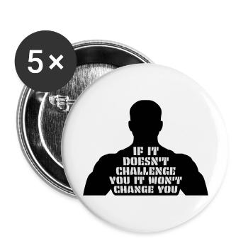 Séance d’entraînement Fitness Motivation Citation - Lot de 5 grands badges (56 mm) - blanc - Devant