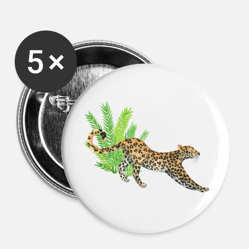 Leopard in the jungle - Buttons large 2.2''/56 mm (5-pack) - white