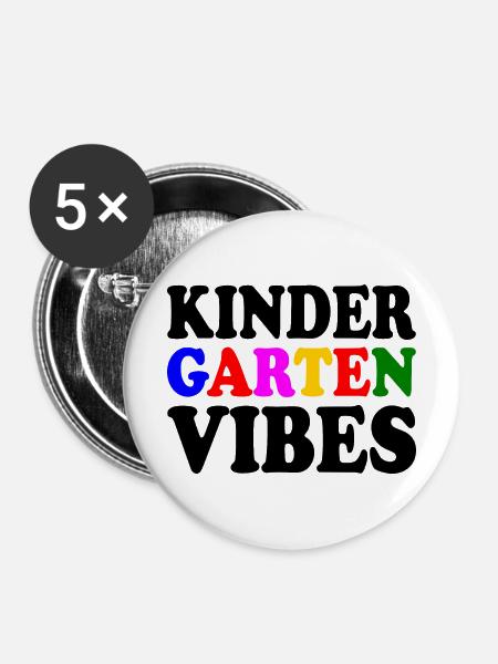 kindergarten vibes - Buttons groß 56 mm (5er Pack) - Weiß