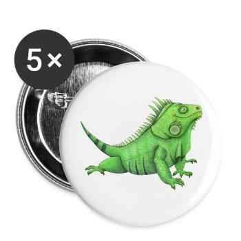 funny iguana - Buttons large 2.2''/56 mm (5-pack) - white - Front