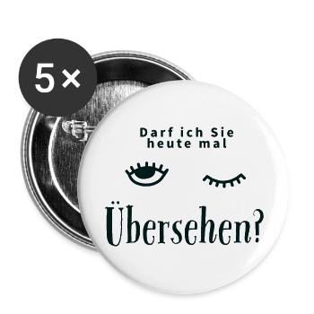 Übersehen & Ignorieren & Vermeiden & Igno & Nein! - Buttons groß 56 mm (5er Pack) - Weiß - Vorne