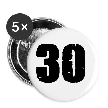 Maillot à 30 chiffres - Lot de 5 grands badges (56 mm) - blanc - Devant