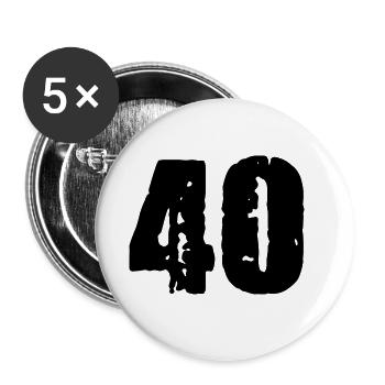 40 Zahl Trikot - Buttons groß 56 mm (5er Pack) - Weiß - Vorne