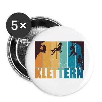Klettern Bouldern Bergsteigen Berge Vintage - Buttons groß 56 mm (5er Pack) - Weiß - Vorne