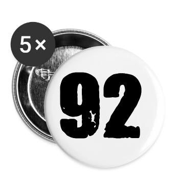 92 number jersey - Buttons large 2.2''/56 mm (5-pack) - white - Front