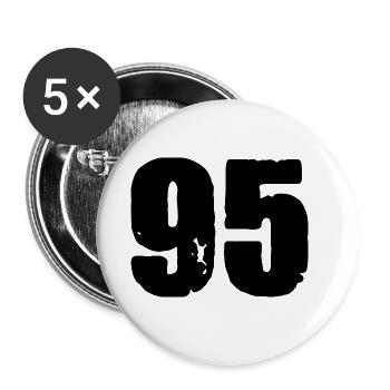 Maillot à 95 numéros - Lot de 5 grands badges (56 mm) - blanc - Devant
