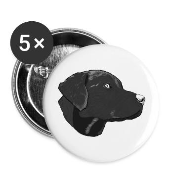 Zeichnung eines Labrador Retriever im Profil - Buttons groß 56 mm (5er Pack) - Weiß - Vorne