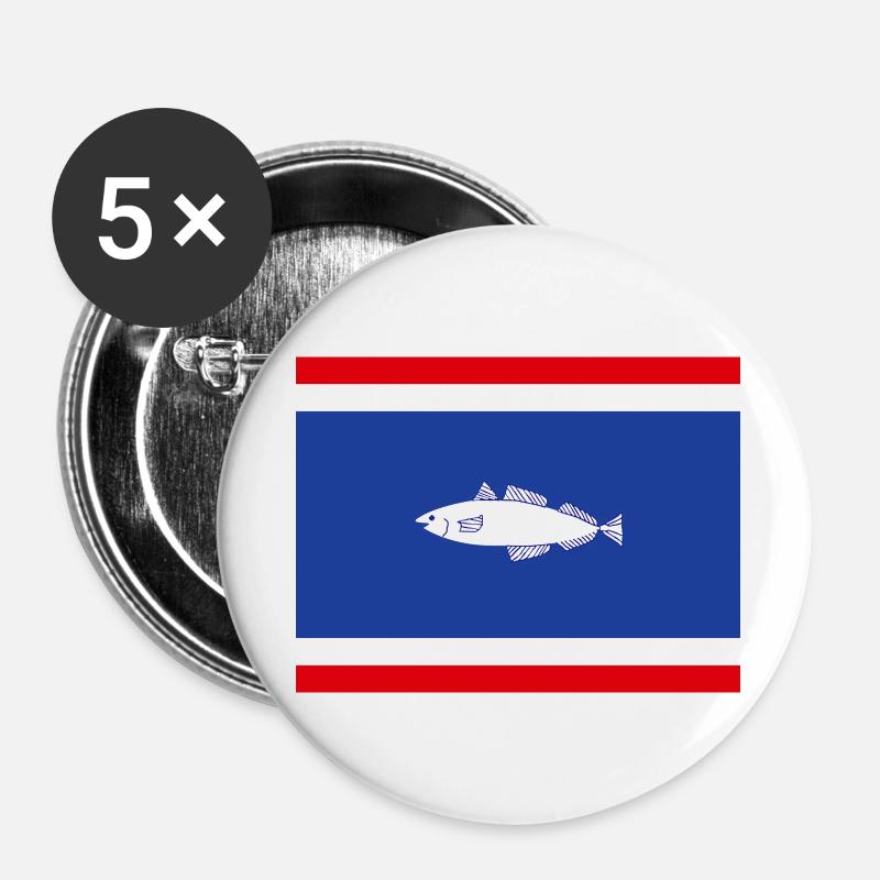 Urk flag - Buttons large 2.2''/56 mm (5-pack) - white