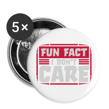 I dont care fact - Buttons groß 56 mm (5er Pack) - Weiß - Vorne