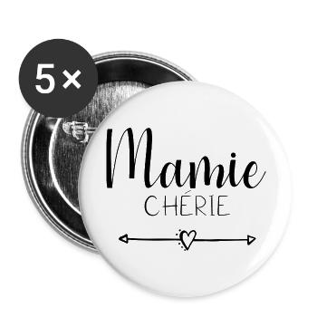 Oma Liebling, Großmutter Liebling - Buttons groß 56 mm (5er Pack) - Weiß - Vorne