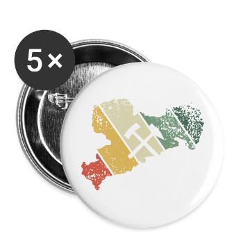 Erzgebirge Heimatliebe - Buttons groß 56 mm (5er Pack) - Weiß - Vorne