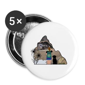 Begleitbaer - Buttons groß 56 mm (5er Pack) - Weiß - Vorne