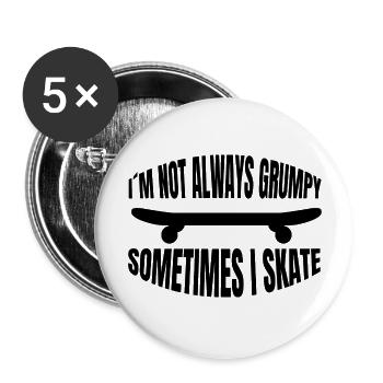 Skateboard Sakten Longboard Skater Skateboarding - Buttons groß 56 mm (5er Pack) - Weiß - Vorne