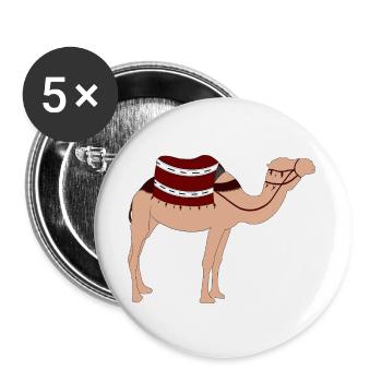 Chameau marocain - Chameau du Sahara - Chameau du - Lot de 5 grands badges (56 mm) - blanc - Devant