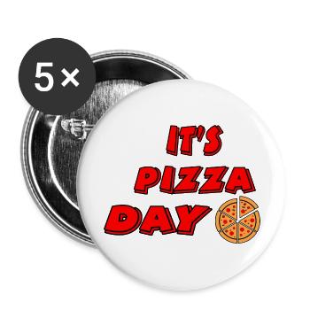 Pizza - Buttons groß 56 mm (5er Pack) - Weiß - Vorne