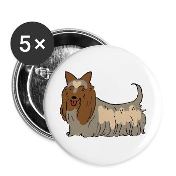 Terrier soyeux australien - Lot de 5 grands badges (56 mm) - blanc - Devant