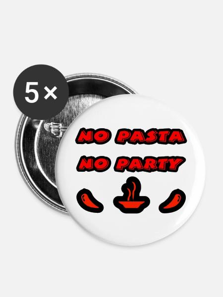 Nudeln - Buttons groß 56 mm (5er Pack) - Weiß