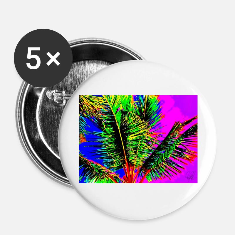 Palm Sea - Buttons large 2.2''/56 mm (5-pack) - white
