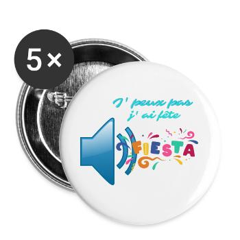J' peux pas j'ai fete - Lot de 5 grands badges (56 mm) - blanc - Devant