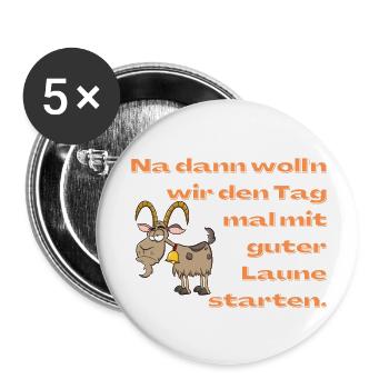 Good mood into day 3 - Buttons large 2.2''/56 mm (5-pack) - white - Front