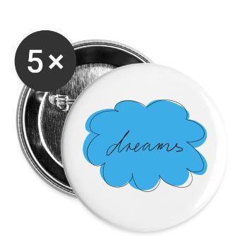 Dreams - Buttons groß 56 mm (5er Pack) - Weiß - Vorne