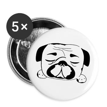 Sleeping Pug Dog Funny Dog Owners - Buttons large 2.2''/56 mm (5-pack) - white - Front