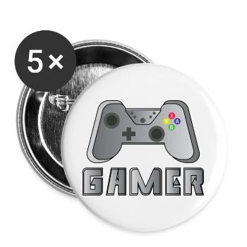 Spieler - Buttons groß 56 mm (5er Pack) - Weiß - Vorne