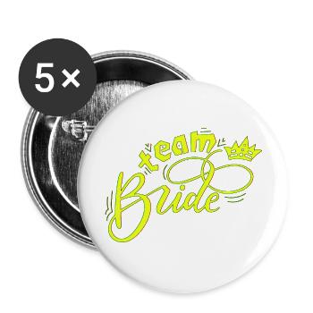 Braut Braut Hochzeit Junggesellenabschied Brautjungfernabschied - Buttons groß 56 mm (5er Pack) - Weiß - Vorne
