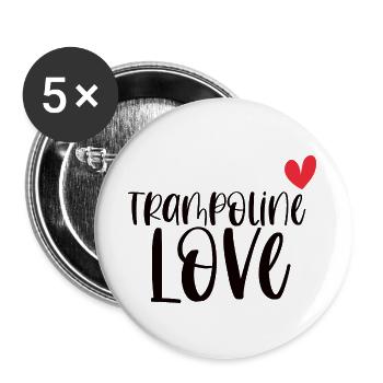 Trampoline Love Jumping Sports Gift - Buttons large 2.2''/56 mm (5-pack) - white - Front