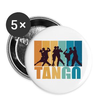 Tango Tänzerin tanzen Vintage Retro Geschenk - Buttons groß 56 mm (5er Pack) - Weiß - Vorne