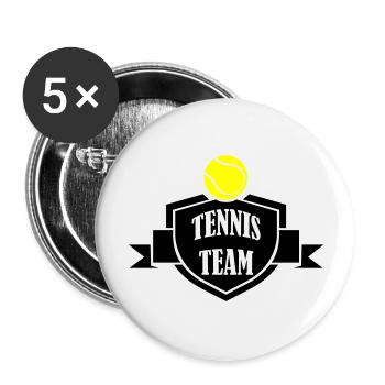 Équipe de tennis - Lot de 5 grands badges (56 mm) - blanc - Devant