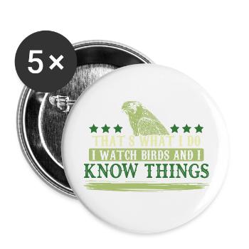 Fauconnerie Vogel - Lot de 5 grands badges (56 mm) - blanc - Devant