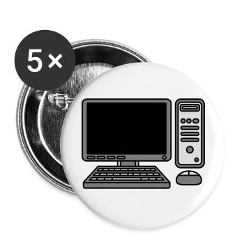 Computer Keyboard Mouse Screen - Buttons large 2.2''/56 mm (5-pack) - white - Front
