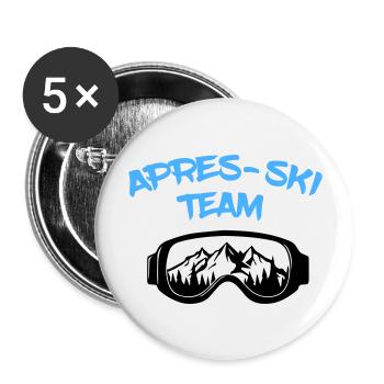 Apres Ski Team - Buttons groß 56 mm (5er Pack) - Weiß - Vorne
