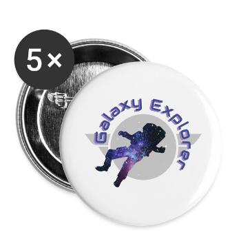 Galaxy Explorer Galaxy Space Astronaut Gift - Buttons large 2.2''/56 mm (5-pack) - white - Front