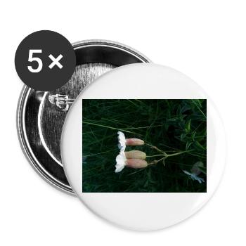 Fleur couchée par le vent - Lot de 5 grands badges (56 mm) - blanc - Devant