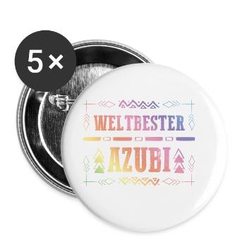 Premium Azubi - Buttons groß 56 mm (5er Pack) - Weiß - Vorne