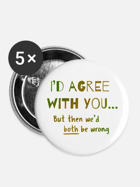 agree - Buttons groß 56 mm (5er Pack) - Weiß