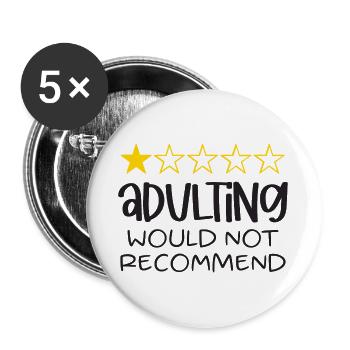 Erwachsene würden nicht empfehlen - Buttons groß 56 mm (5er Pack) - Weiß - Vorne