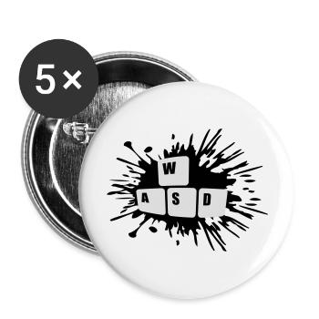 Tastatur Tasten Gamer WASD - Buttons groß 56 mm (5er Pack) - Weiß - Vorne