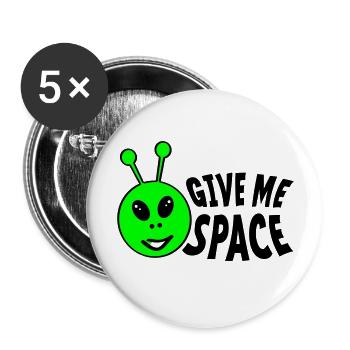 Donnez-moi de l’espace. Visage d’extraterrestres OVNI - Lot de 5 grands badges (56 mm) - blanc - Devant