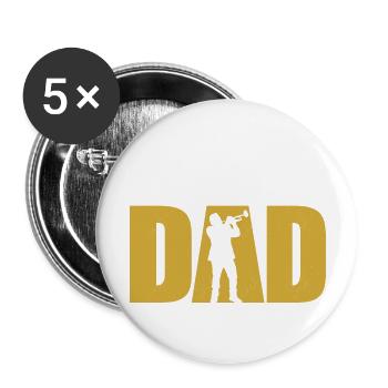 Trumpet Dad Trumpeter Father Player - Buttons groß 56 mm (5er Pack) - Weiß - Vorne