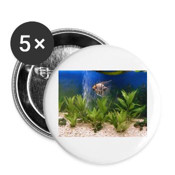 Poisson - Lot de 5 grands badges (56 mm) - blanc - Devant