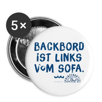 Meersinn / Backbord - Buttons groß 56 mm (5er Pack) - Weiß - Vorne